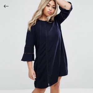 Truly You Navy Flute Sleeve Shift Dress Size 24